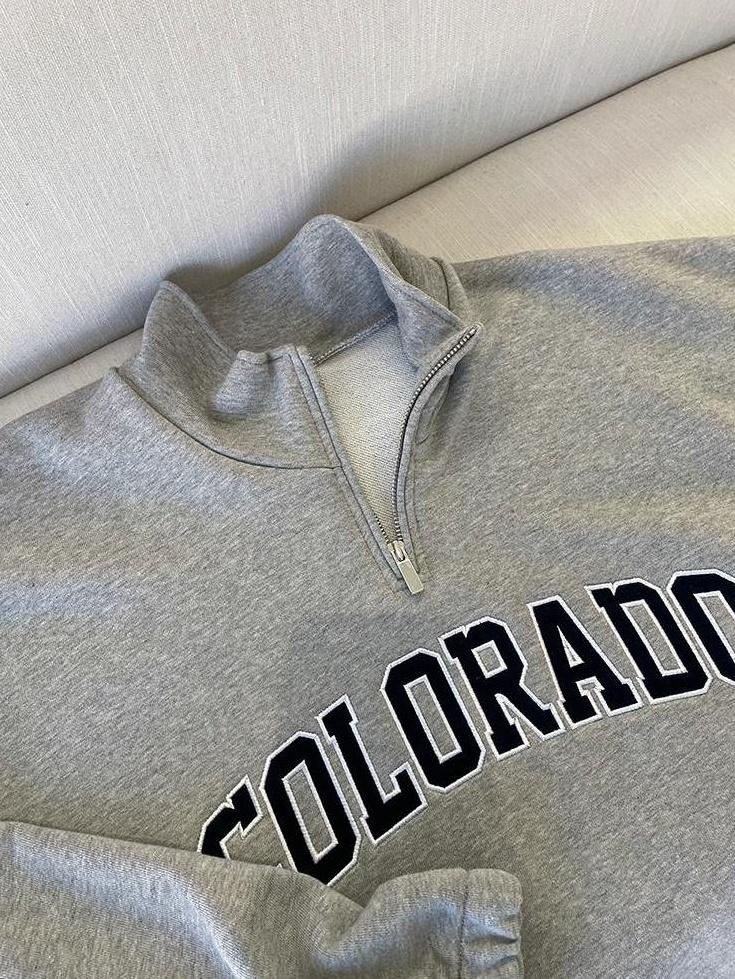 Vintage Embroidered Lettering Sweatshirt