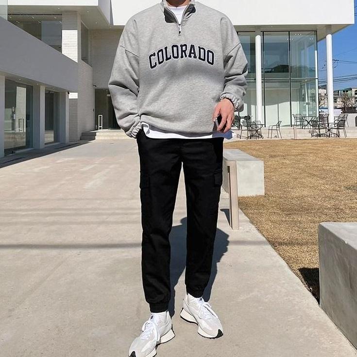 Vintage Embroidered Lettering Sweatshirt