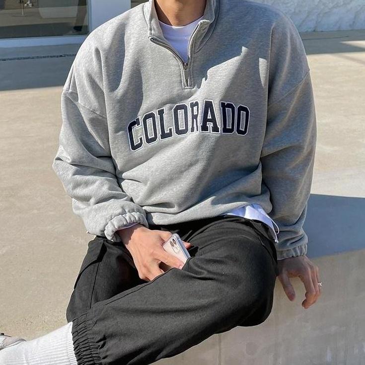 Vintage Embroidered Lettering Sweatshirt