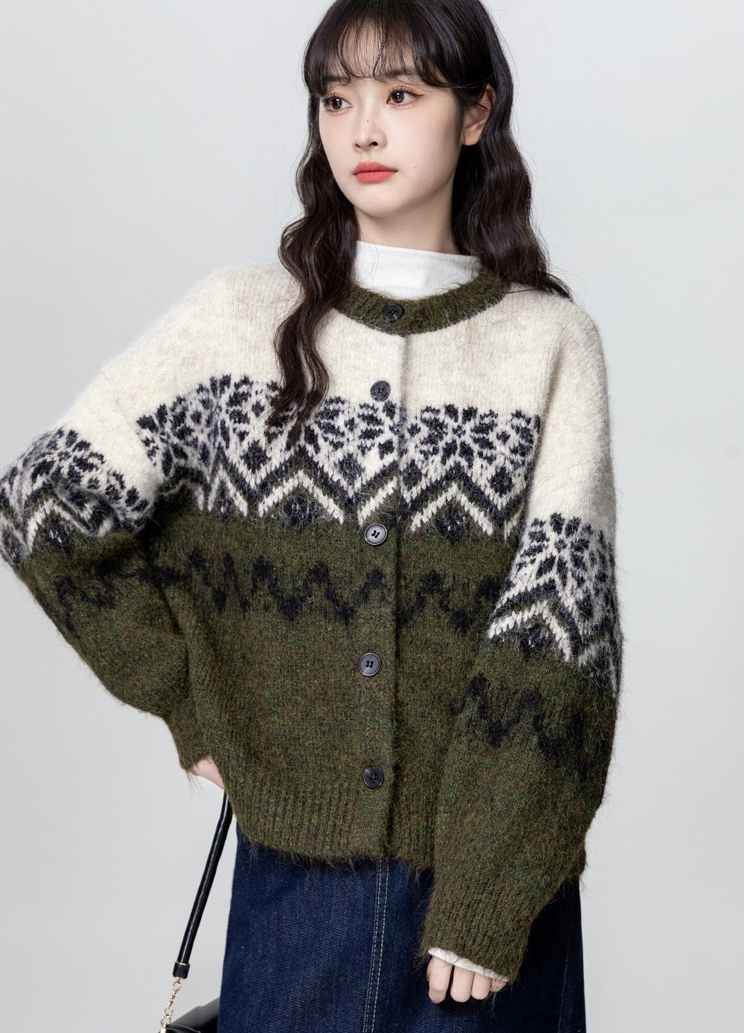 Vintage Fair Isle Knit Cardigan Sweater