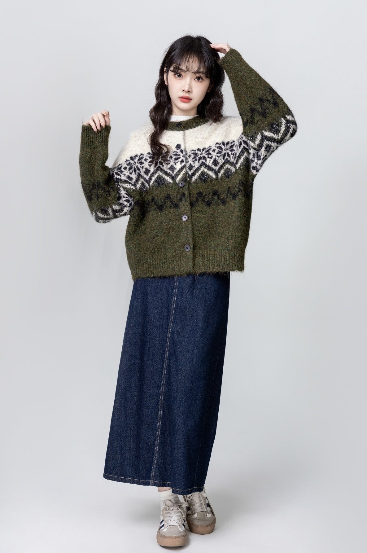 Vintage Fair Isle Knit Cardigan Sweater
