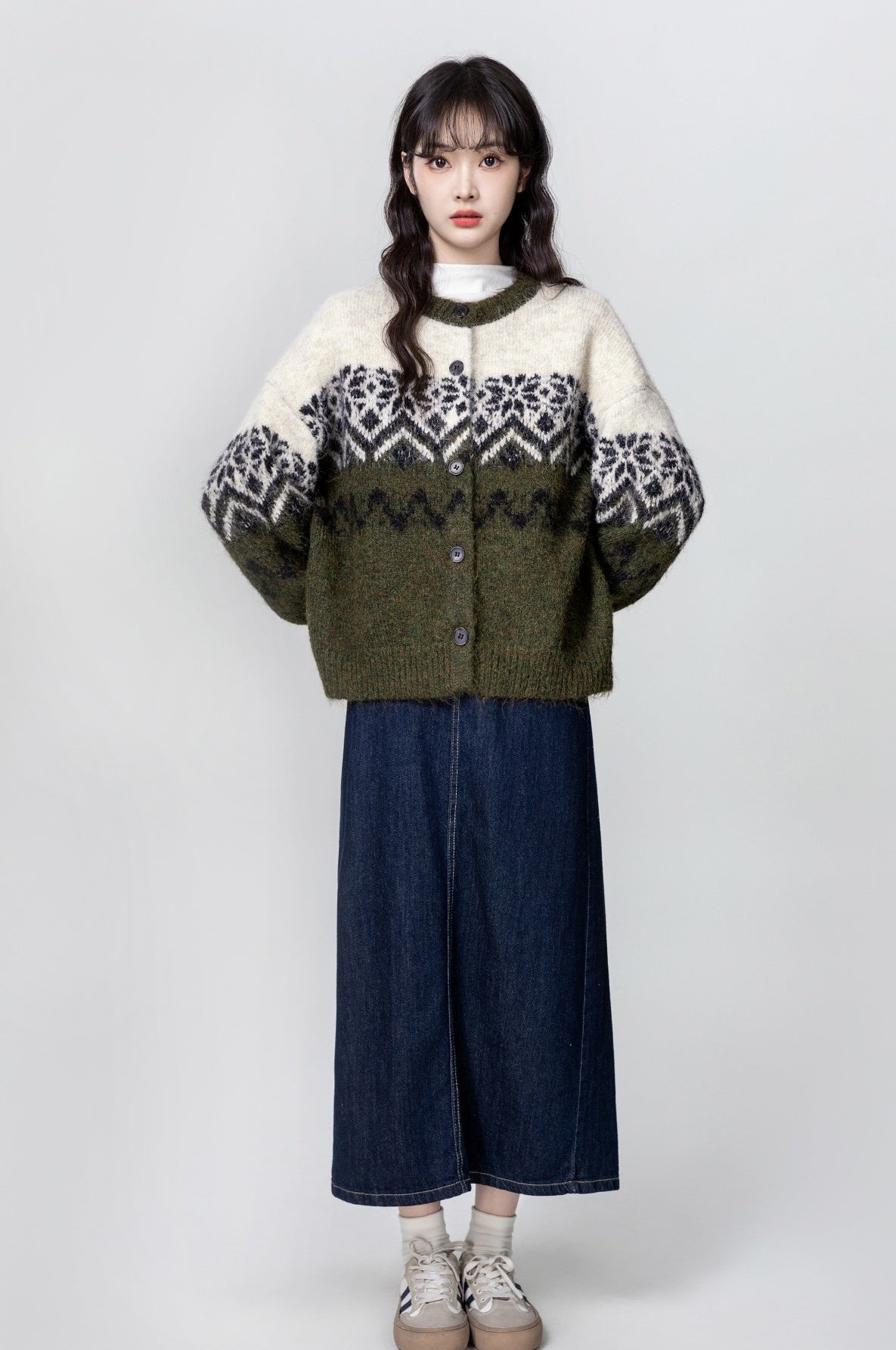 Vintage Fair Isle Knit Cardigan Sweater