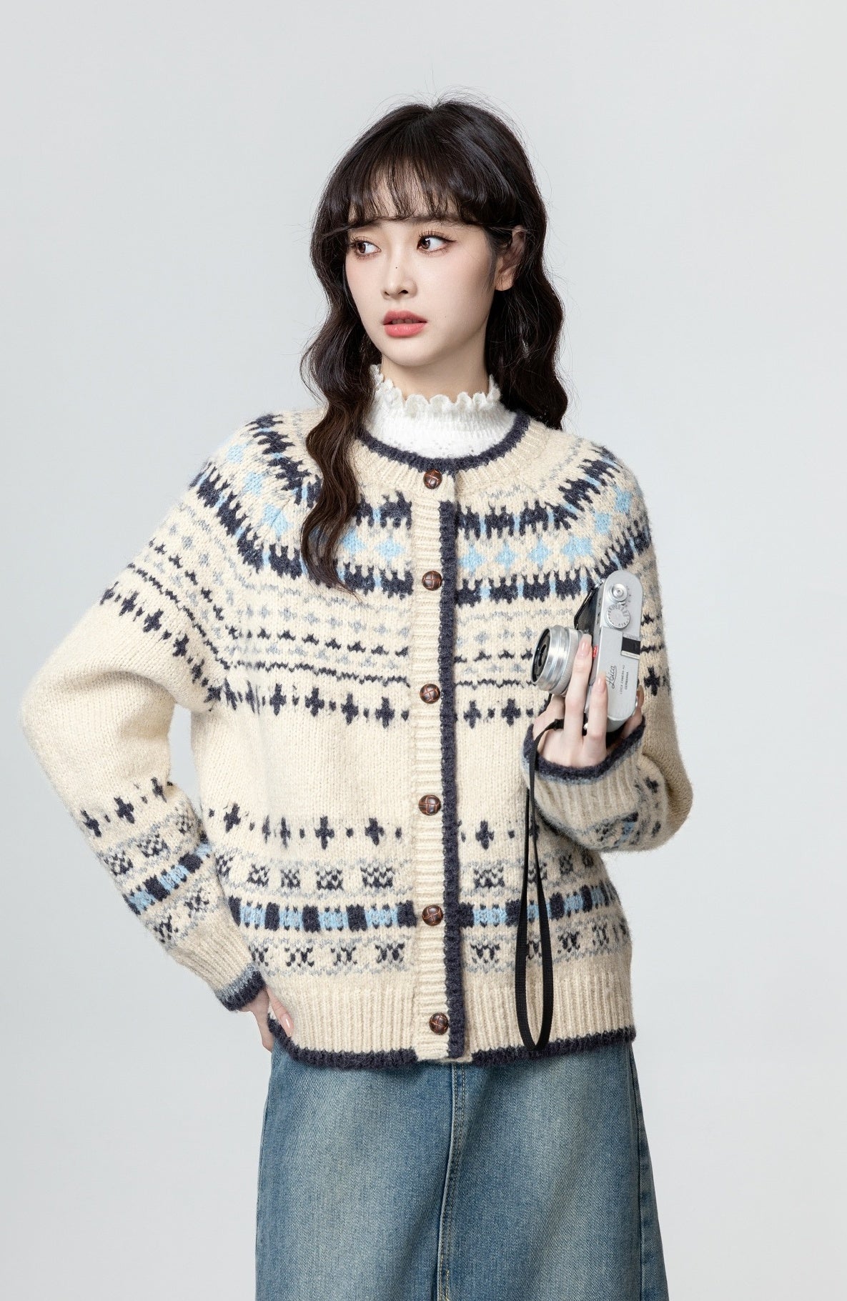 Vintage Fair Isle Knit Cardigan Sweater