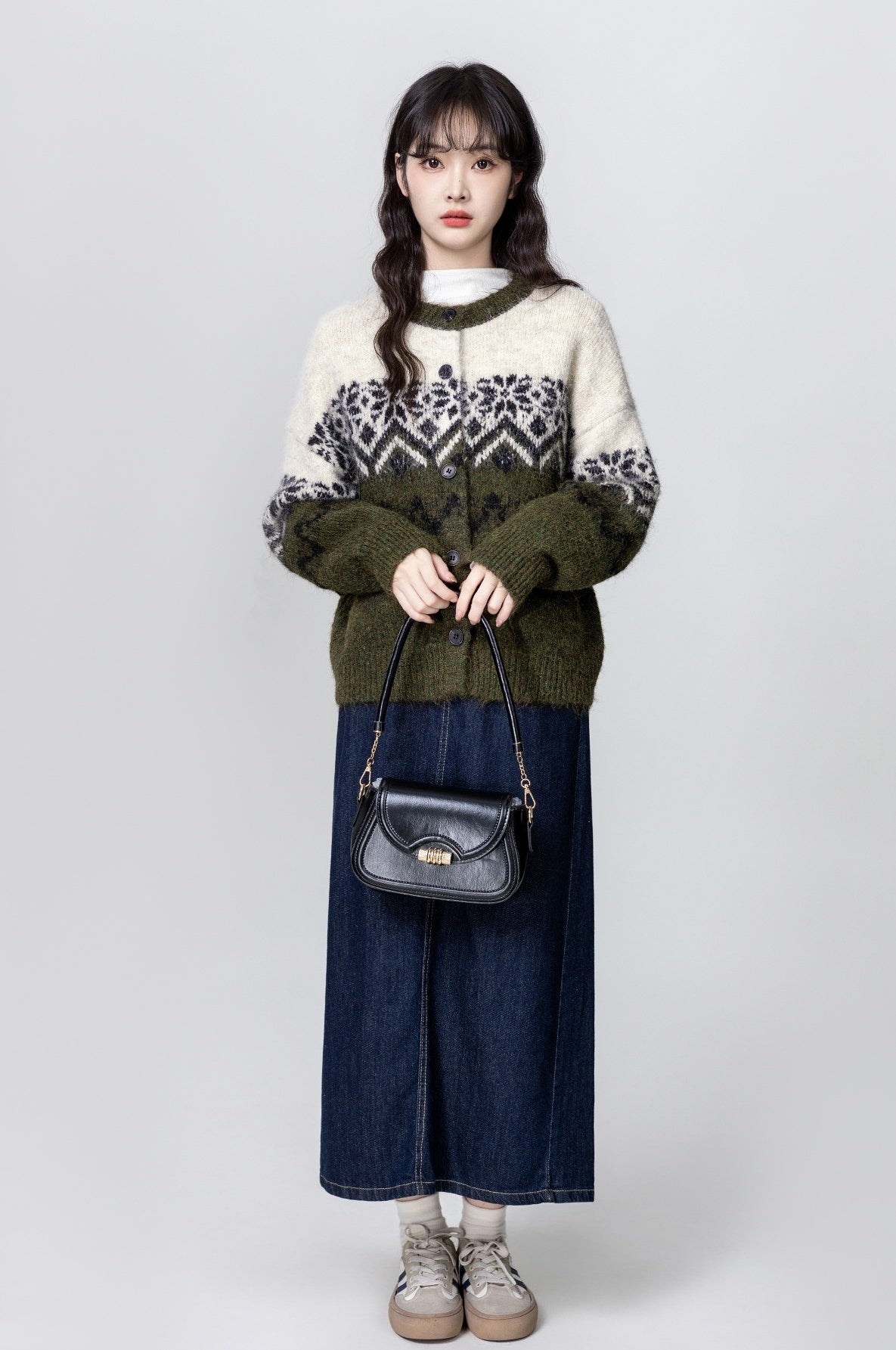 Vintage Fair Isle Knit Cardigan Sweater