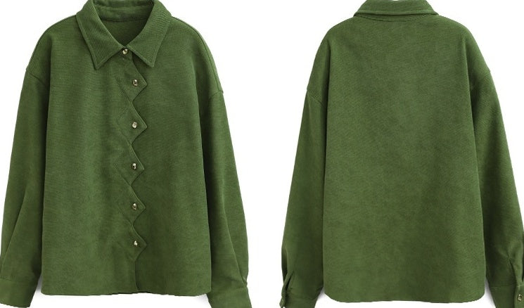 Vintage Green Loosefit Long Sleeve Shirt