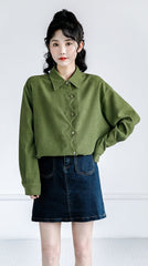 Vintage Green Loosefit Long Sleeve Shirt