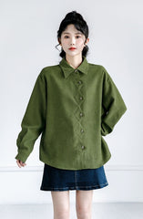 Vintage Green Loosefit Long Sleeve Shirt