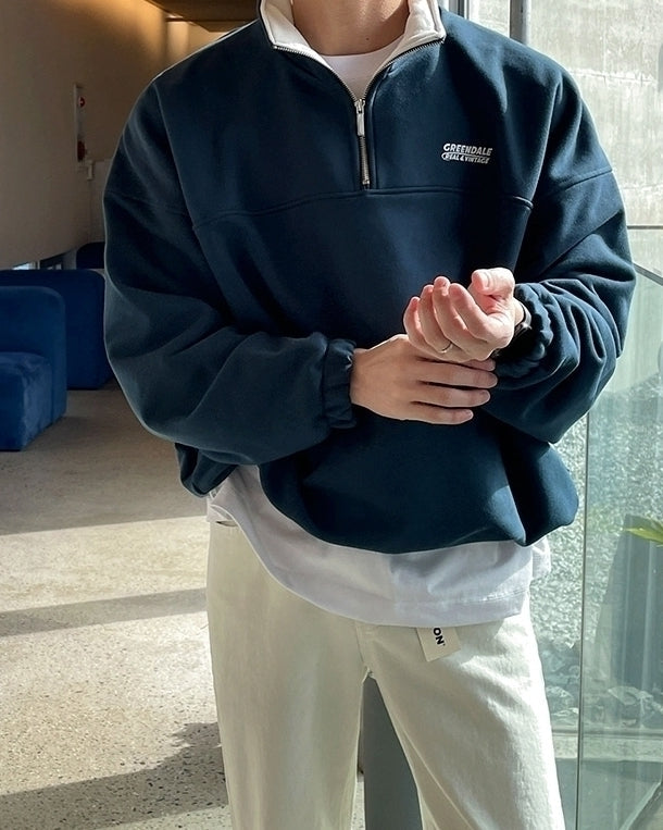 Vintage Half-Zip Pullover Sweatshirt