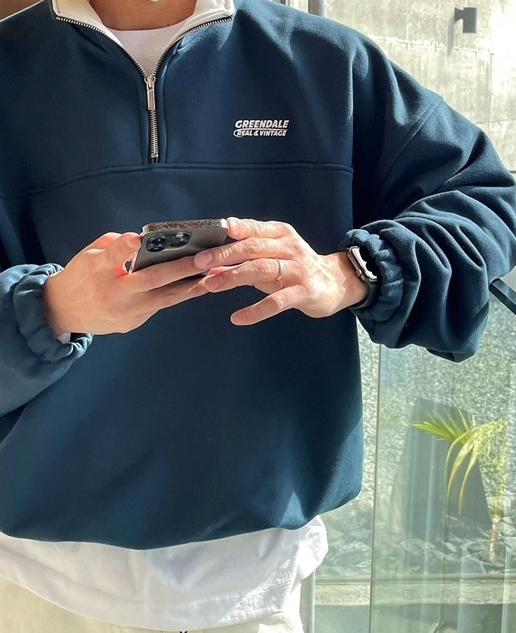 Vintage Half-Zip Pullover Sweatshirt