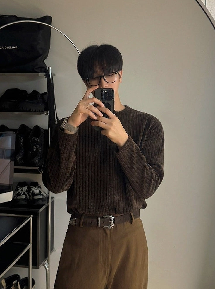 Vintage Henley Neck Long Sleeve Base Layer Shirt