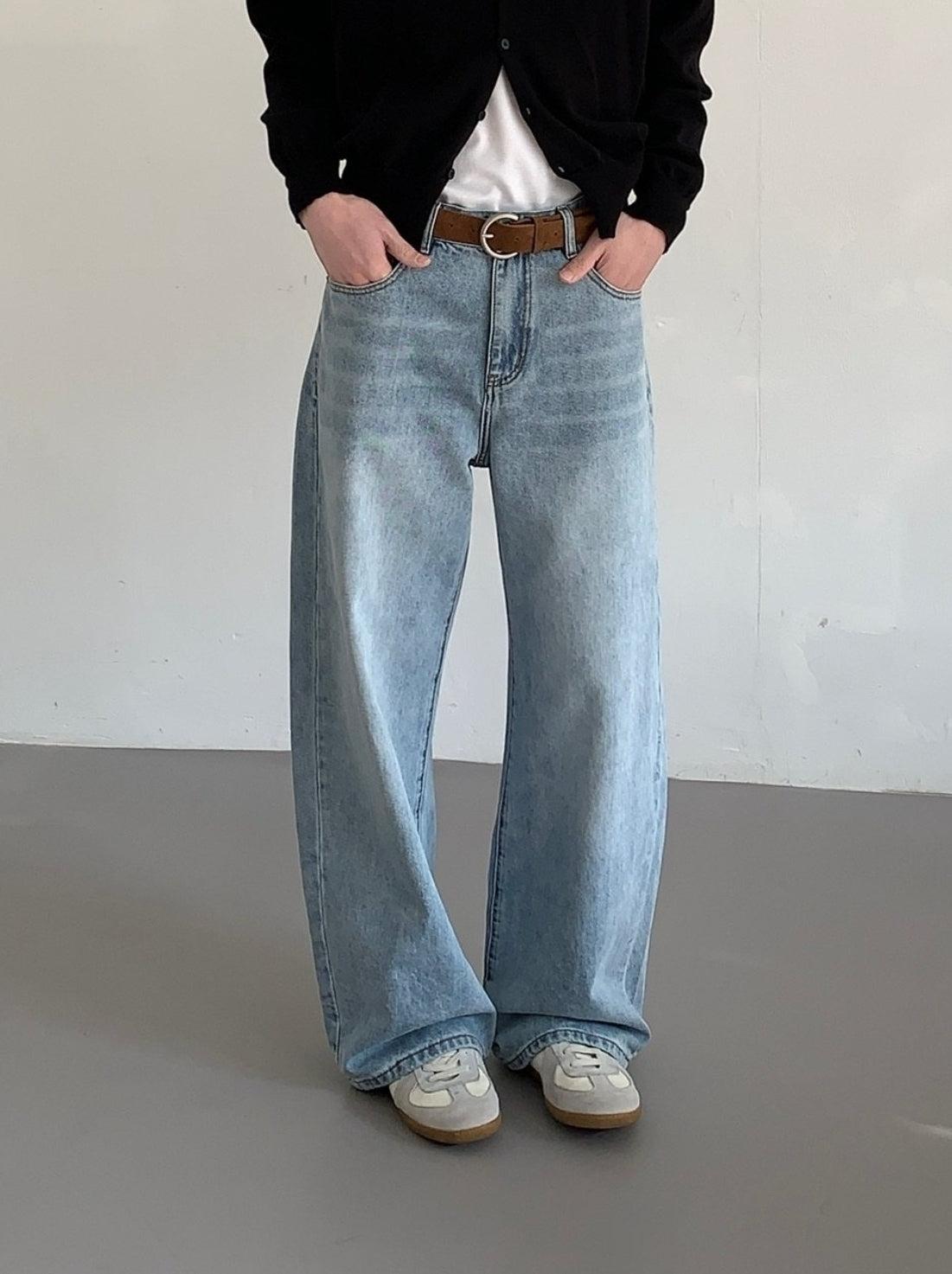Vintage High Waist Straight Leg Washed Blue Jeans
