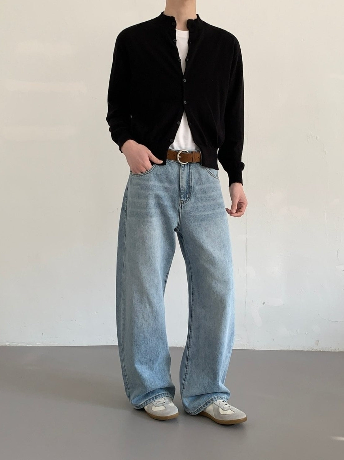 Vintage High Waist Straight Leg Washed Blue Jeans