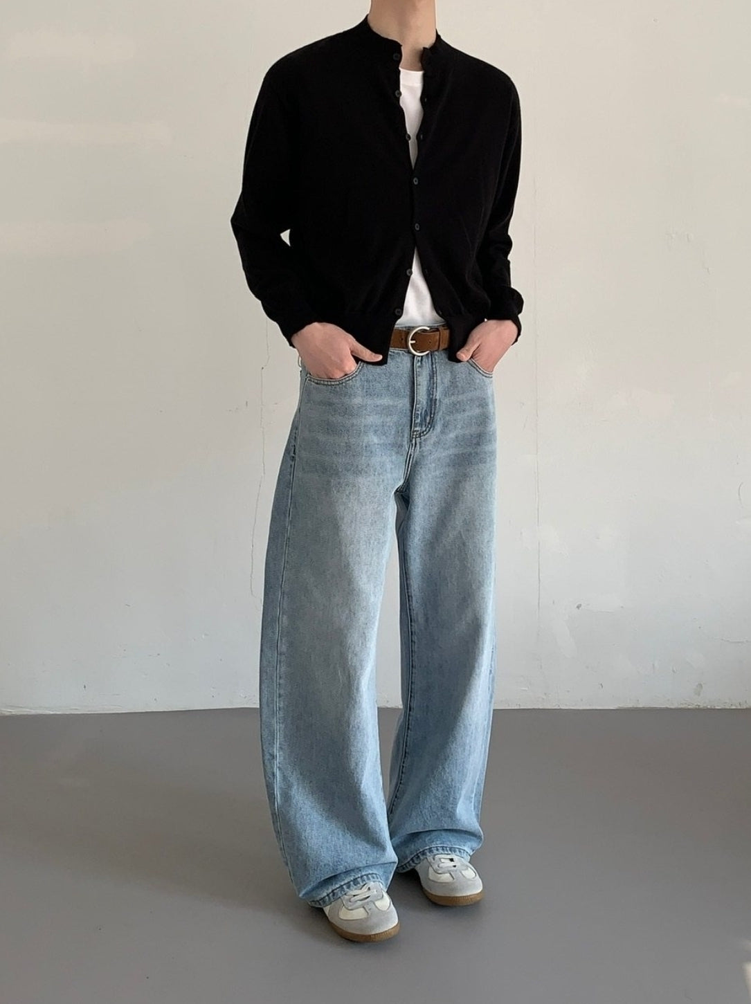 Vintage High Waist Straight Leg Washed Blue Jeans