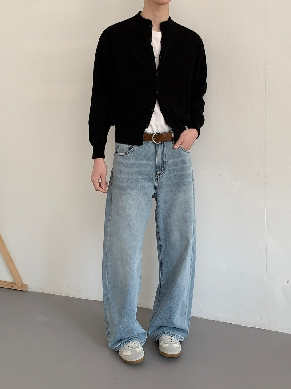 Vintage High Waist Straight Leg Washed Blue Jeans