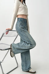 Vintage High Waist Wide Leg Denim Pants
