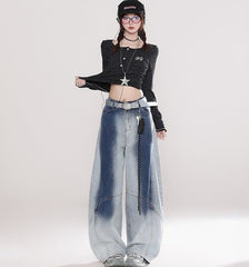 Vintage Irregular Long Sleeve Slim Fit Top