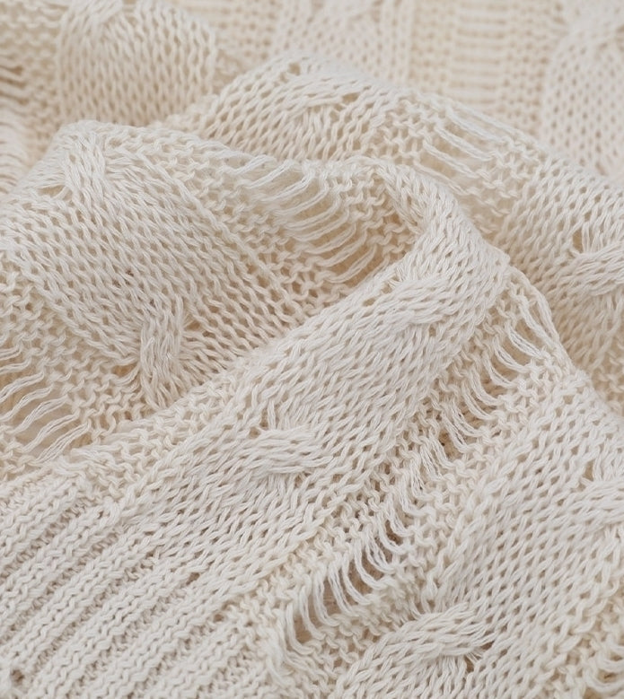 Vintage Knit Cardigan With Bow Detail