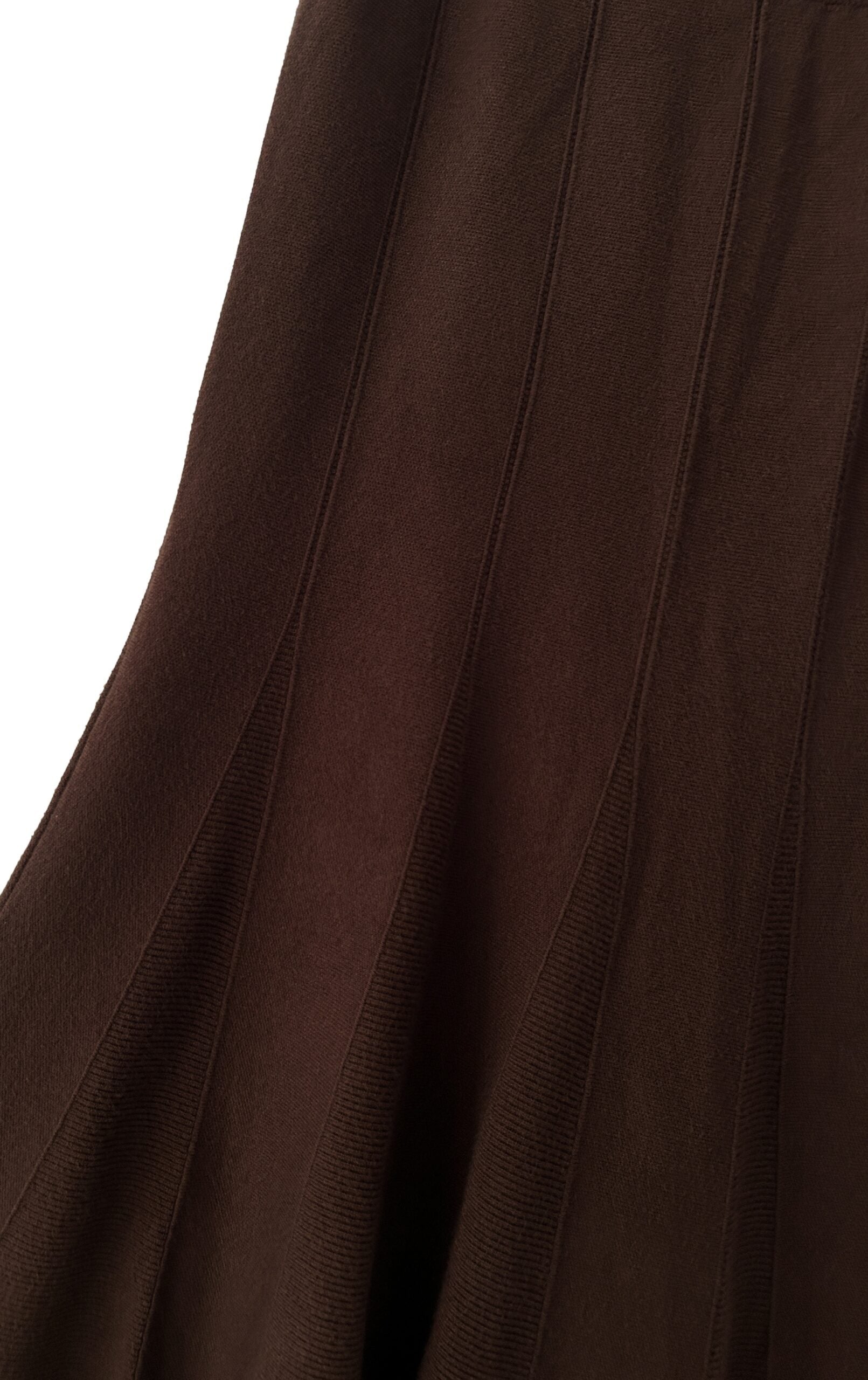 Vintage Knit Flare Midi Skirt Brown