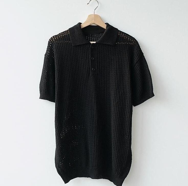 Vintage Knit Polo Short Sleeve Shirt