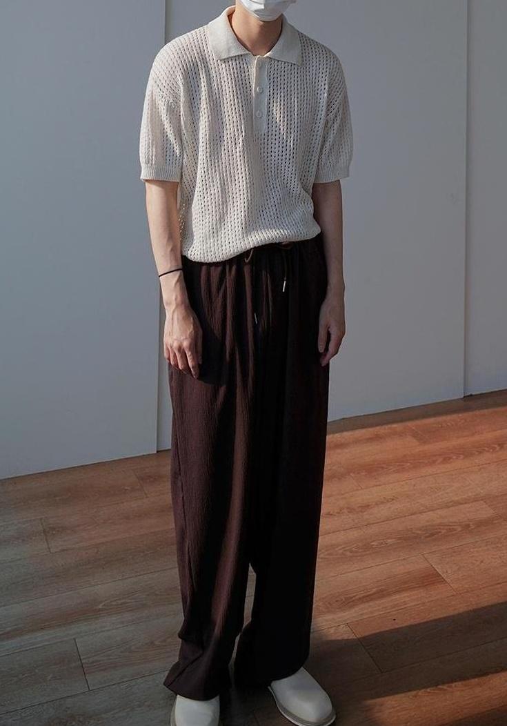 Vintage Knit Polo Short Sleeve Shirt