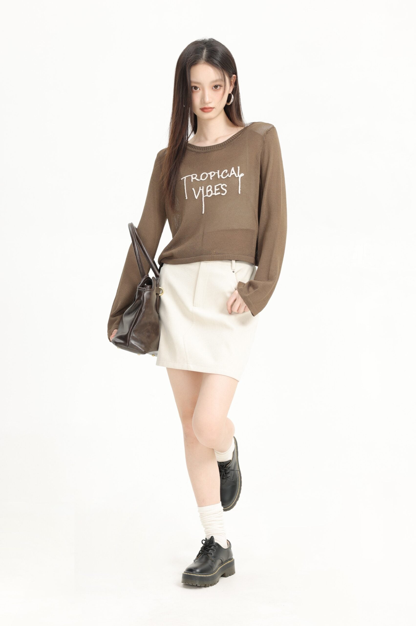 Vintage Knit Sweater Casual Backless Top