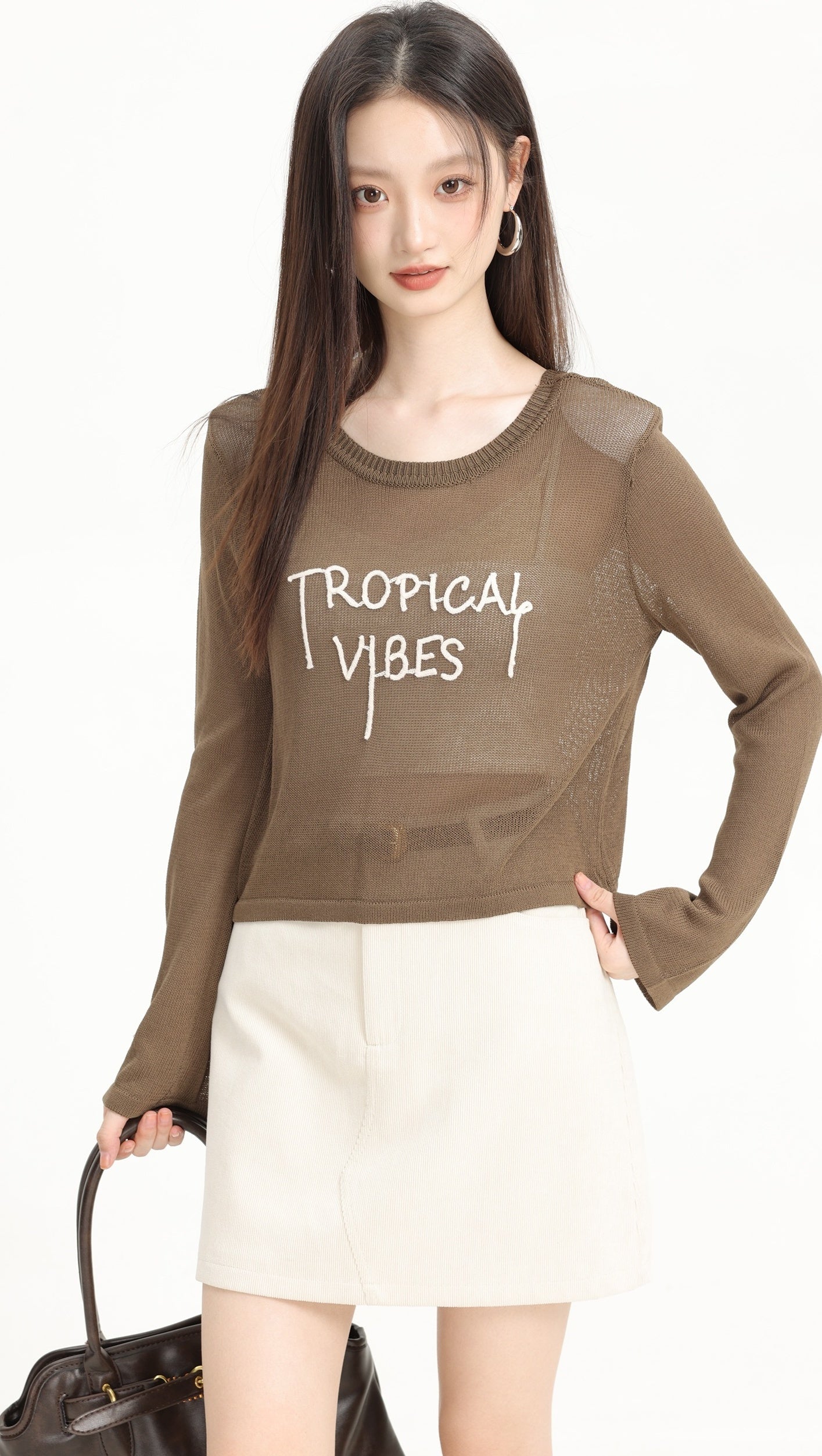 Vintage Knit Sweater Casual Backless Top