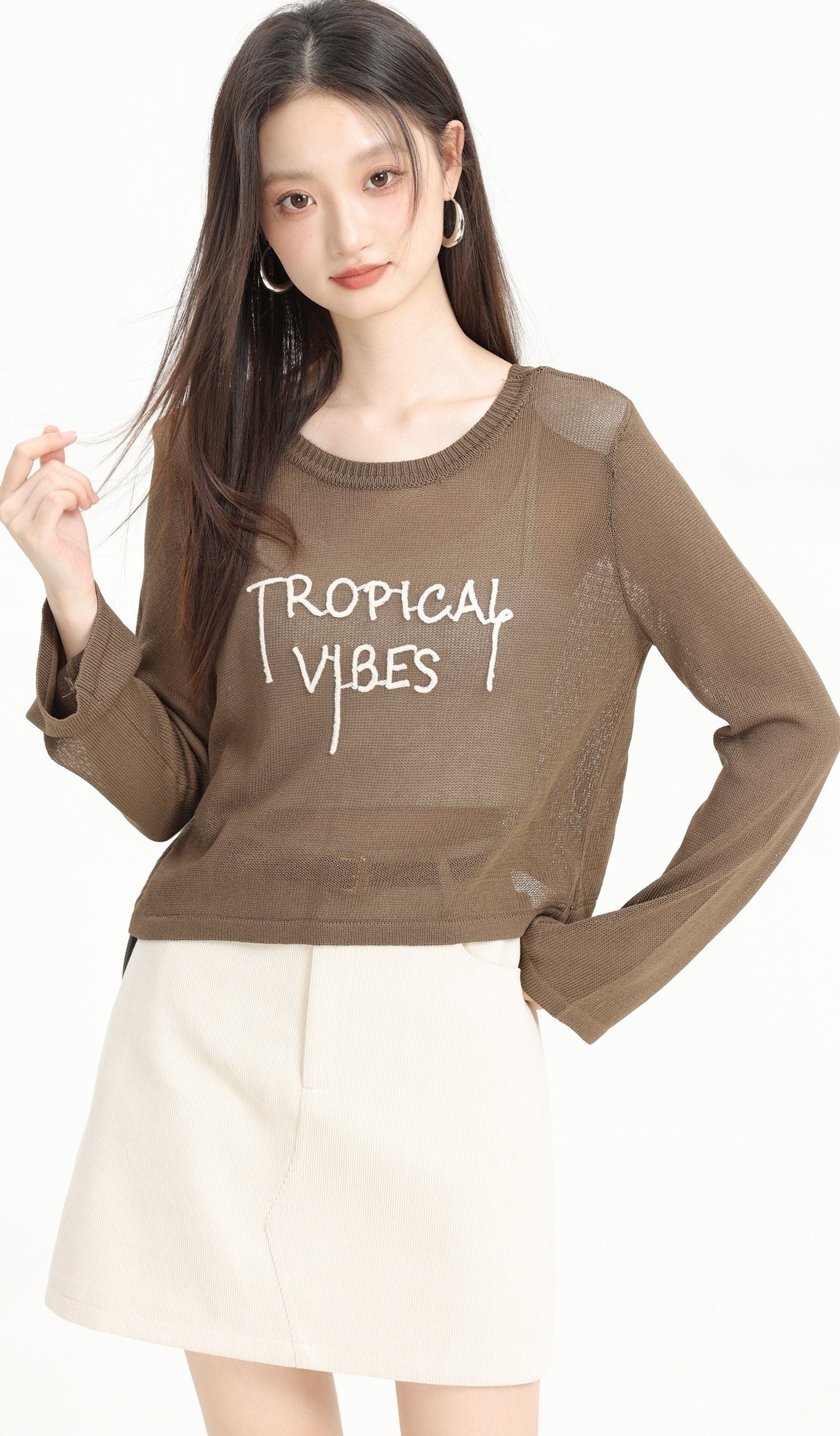 Vintage Knit Sweater Casual Backless Top