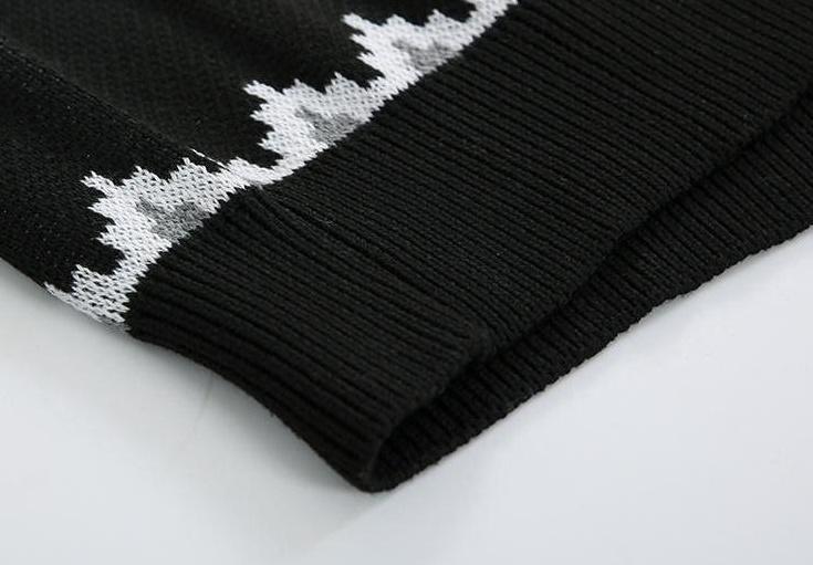 Vintage Knit Sweater With Ethnic Pattern