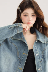 Vintage Korean Denim Jacket Casual Short Coat