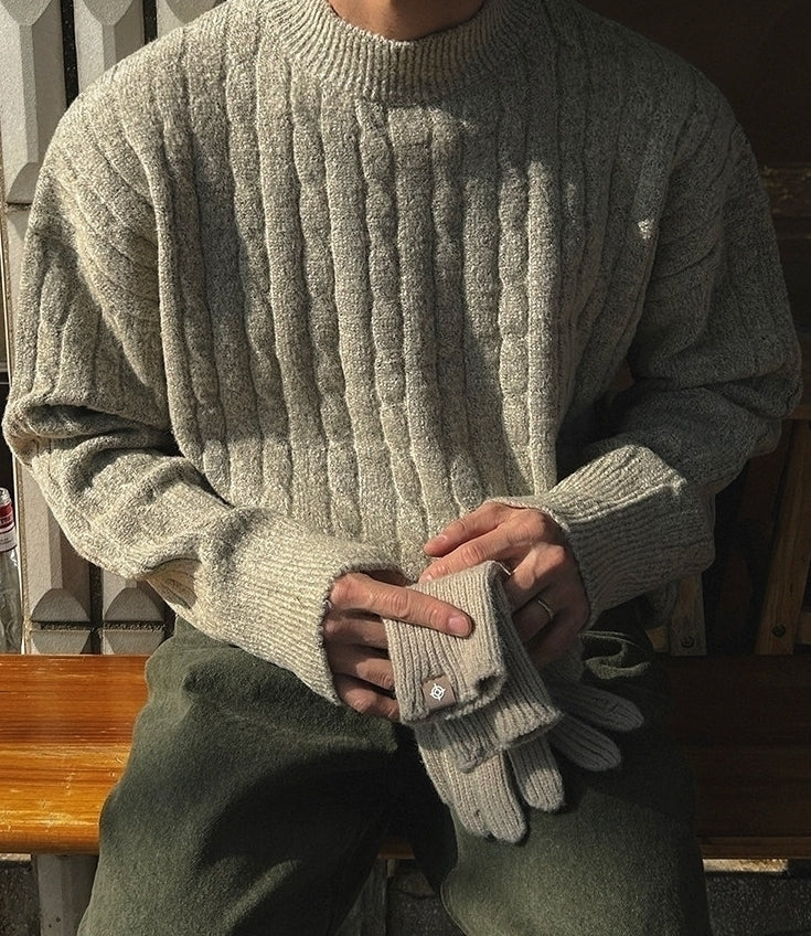 Vintage Korean Style Chunky Turtleneck Knit Sweater
