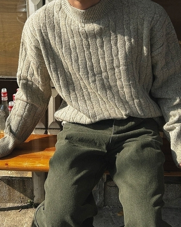 Vintage Korean Style Chunky Turtleneck Knit Sweater