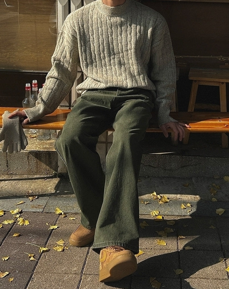 Vintage Korean Style Chunky Turtleneck Knit Sweater