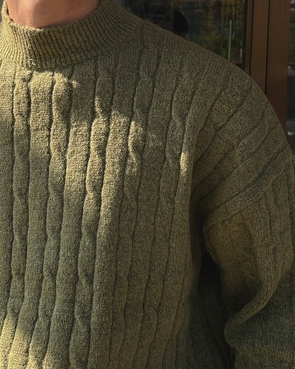 Vintage Korean Style Chunky Turtleneck Knit Sweater