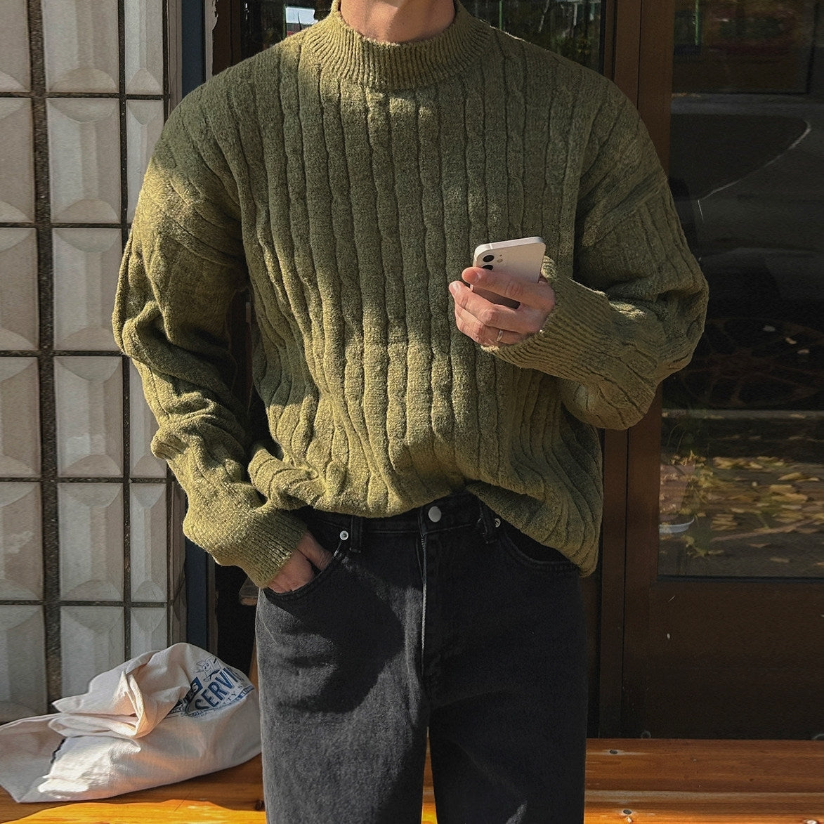Vintage Korean Style Chunky Turtleneck Sweater