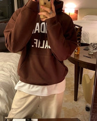 Vintage Letter Print Hooded Sweatshirt