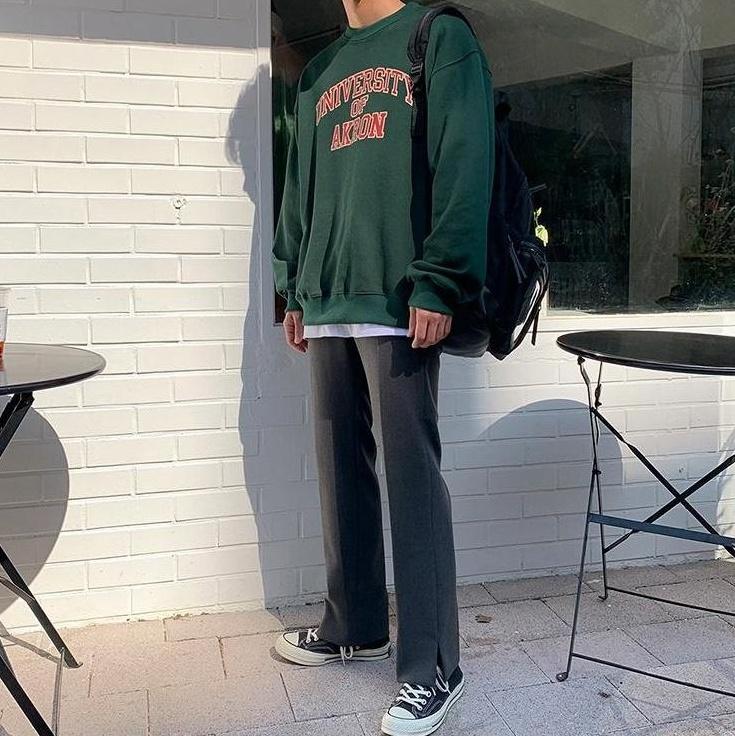 Vintage Letter Print Pullover Sweatshirt