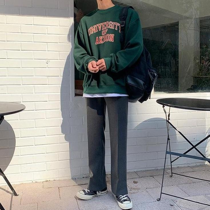 Vintage Letter Print Pullover Sweatshirt