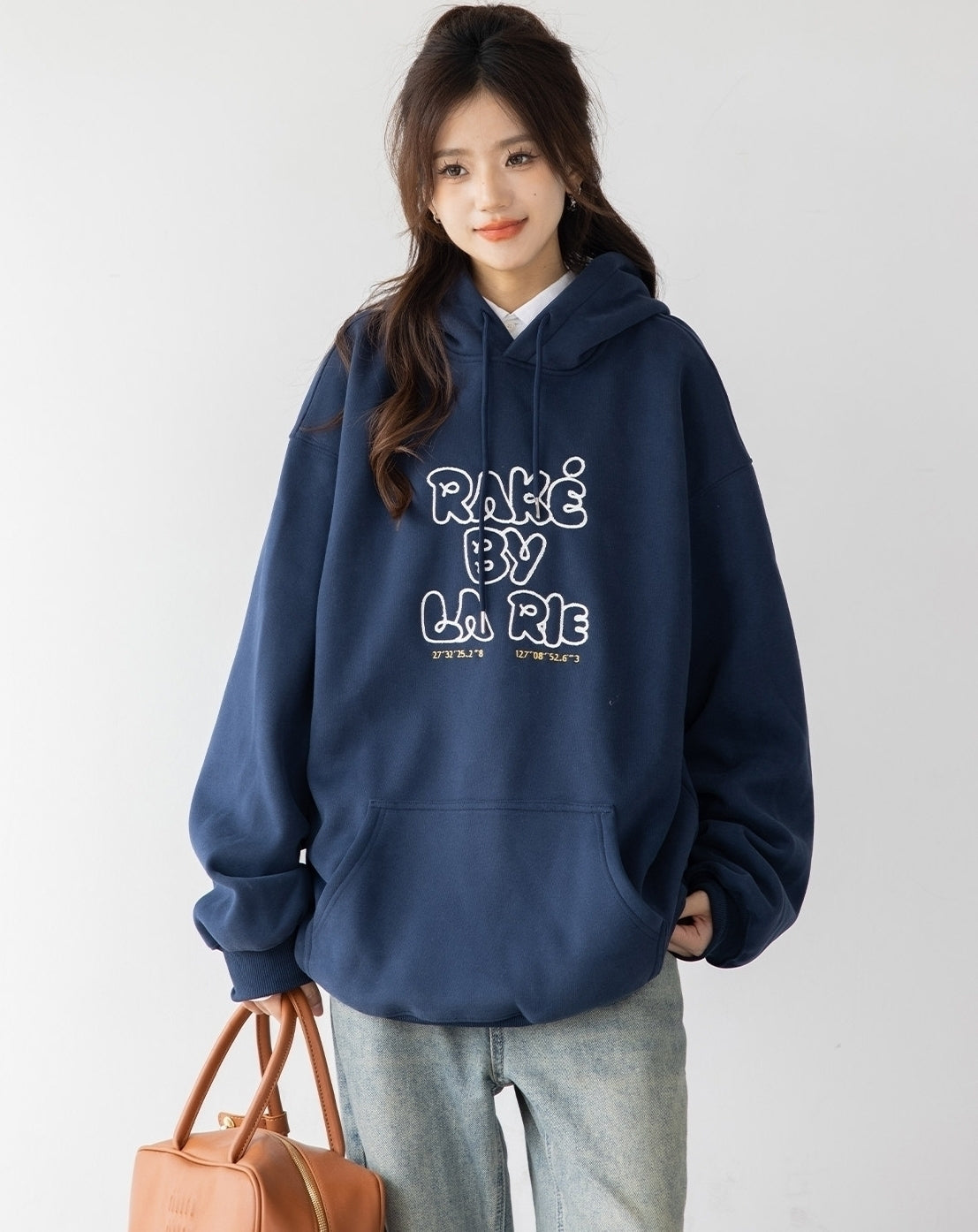Vintage Letter Print Relaxed Hooded Sweatshirt Jacket