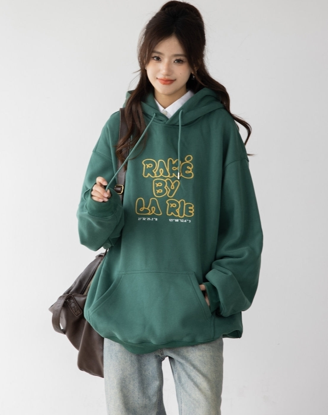 Vintage Letter Print Relaxed Hooded Sweatshirt Jacket