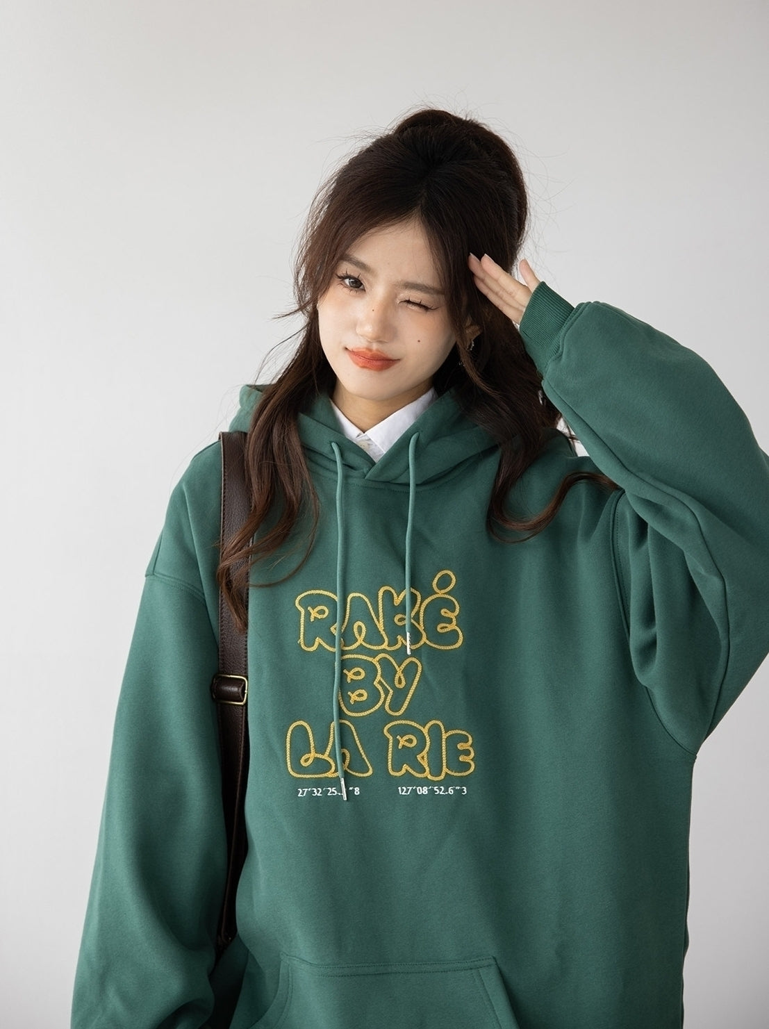 Vintage Letter Print Relaxed Hooded Sweatshirt Jacket