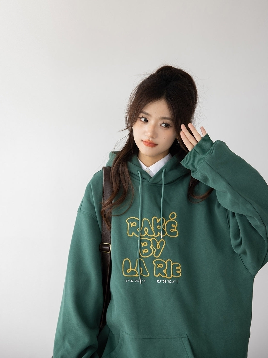 Vintage Letter Print Relaxed Hooded Sweatshirt Jacket