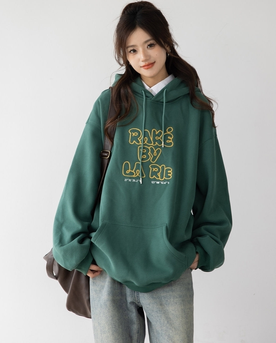 Vintage Letter Print Relaxed Hooded Sweatshirt Jacket