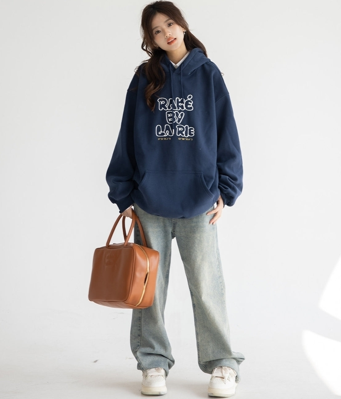 Vintage Letter Print Relaxed Hooded Sweatshirt Jacket