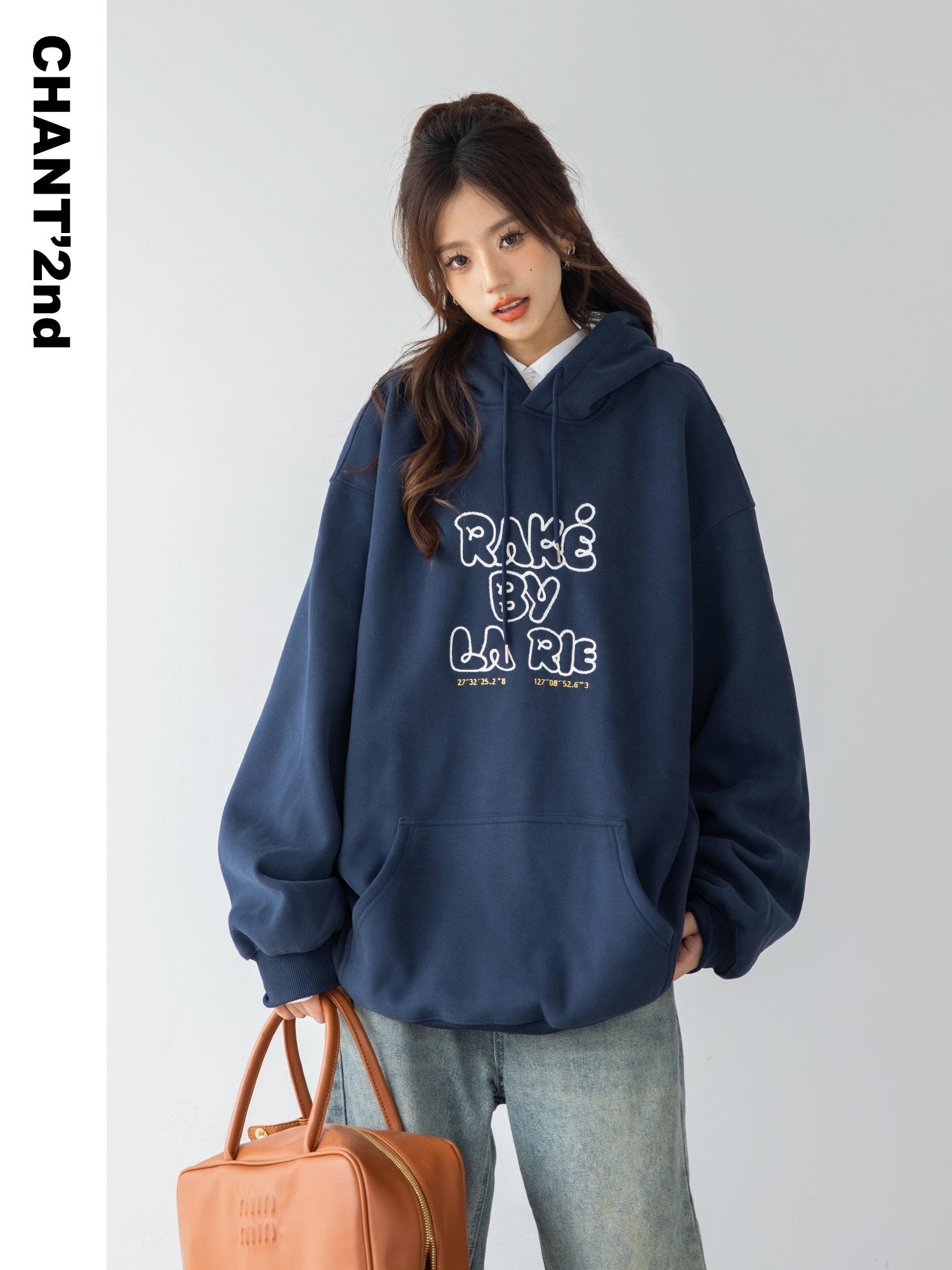 Vintage Letter Print Relaxed Hooded Sweatshirt Jacket