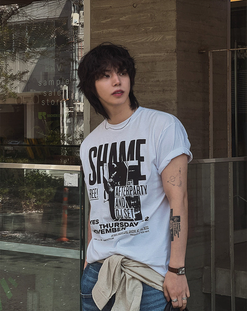 Vintage Letter Print Short Sleeve T Shirt
