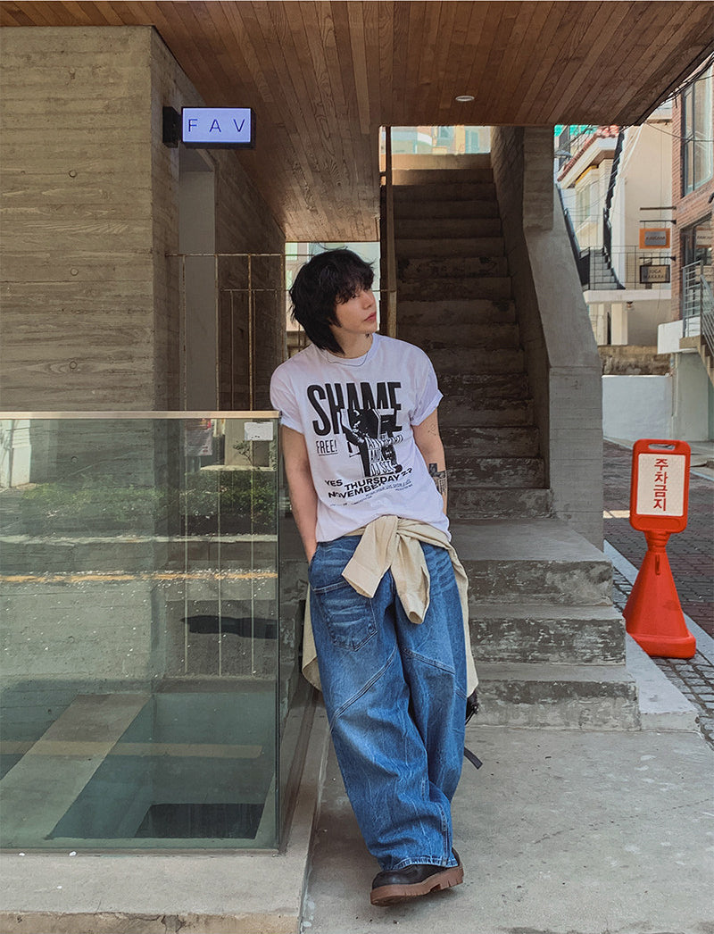 Vintage Letter Print Short Sleeve T Shirt