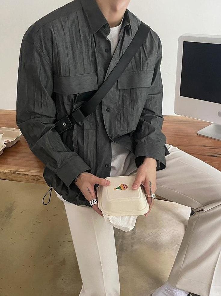 Vintage Linen Workwear Jacket Shirt