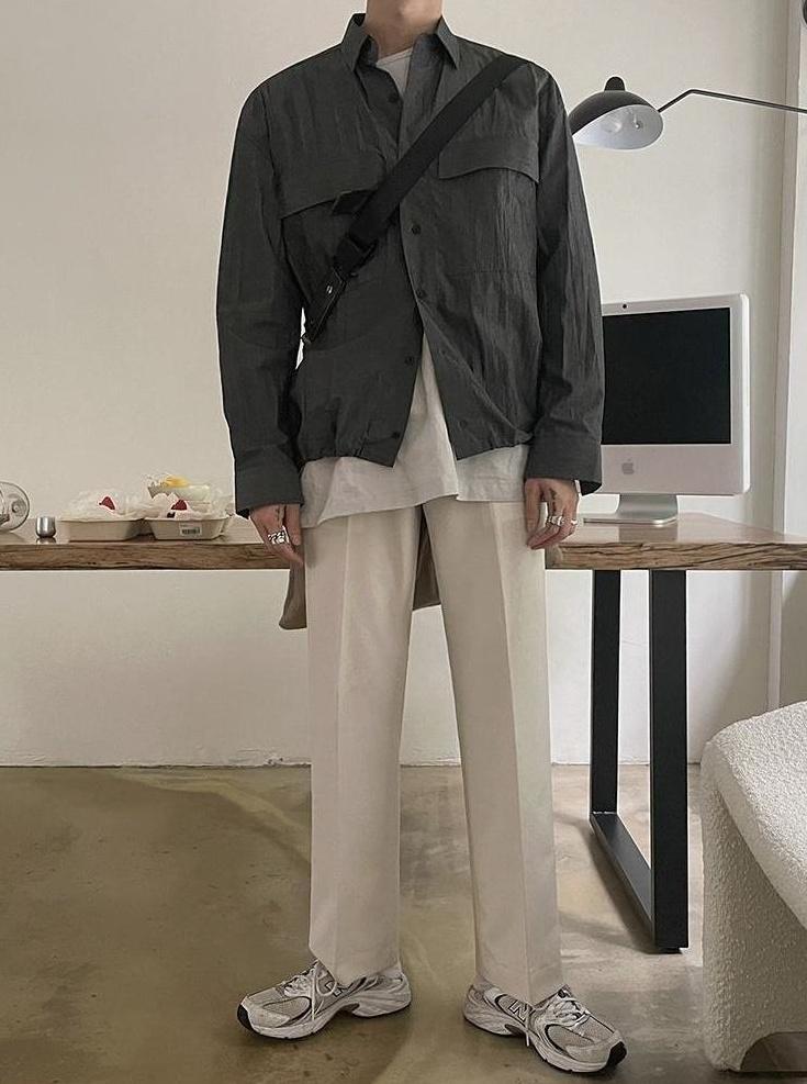 Vintage Linen Workwear Jacket Shirt