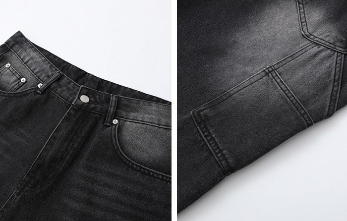Vintage Loose Fit Denim Culottes Casual Style
