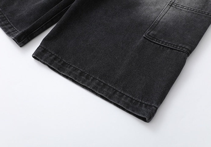 Vintage Loose Fit Denim Culottes Casual Style